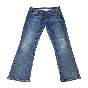 7FAM 7 For All Mankind Mid Rise Crop Flare Jeans Dark Wash Size 29